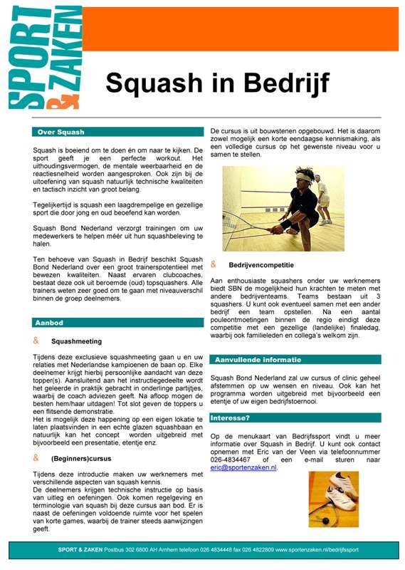Squash in bedrijf